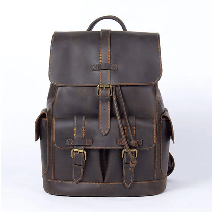 Vintage Genuine Leather Backpack for Men – Laptop & Travel Outdoor Bag