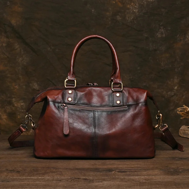 Genuine Leather Travel Bag for Men and Women