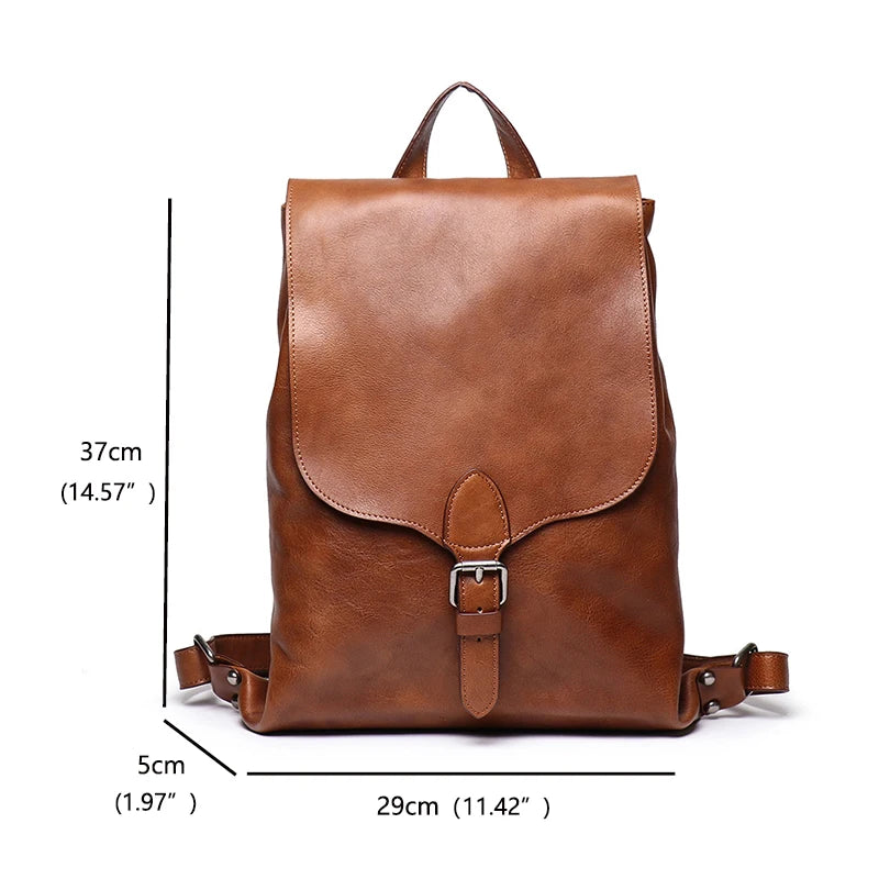 Vintage Men's High-Quality Leather Backpack