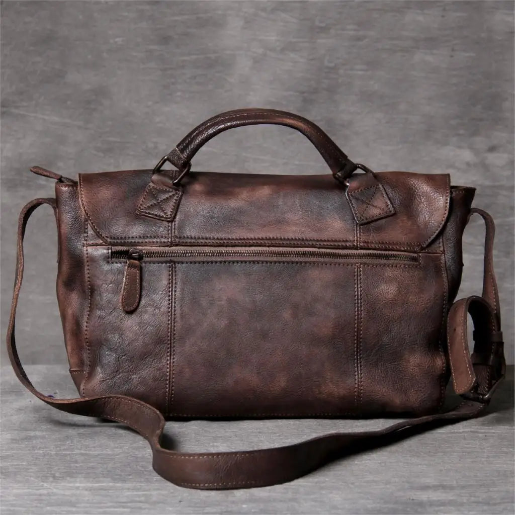 Vintage Leather Men's Shoulder Messenger Bag