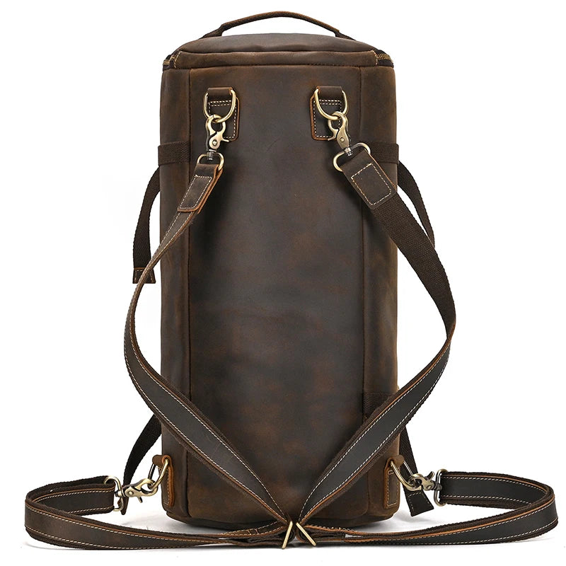 Vintage Leather Backpack / Duffle Bag For Men