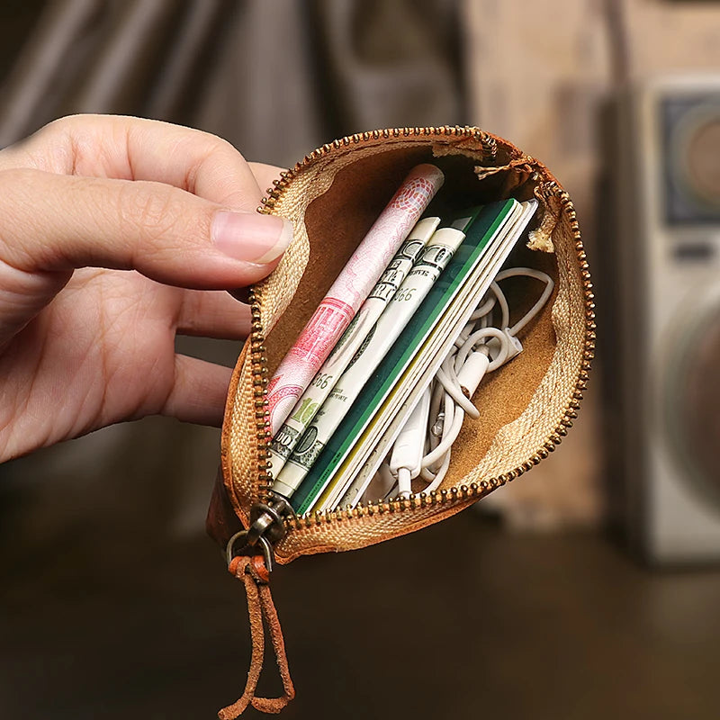 Handmade Genuine Leather Purse for Small Objects