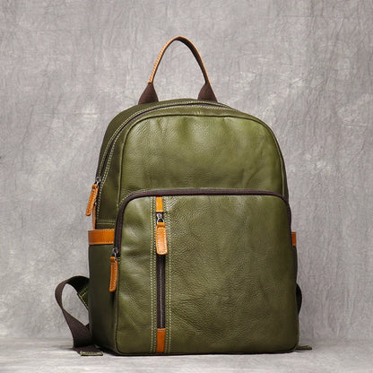 Men's Genuine Leather Travel Backpack