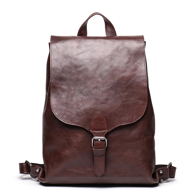 Vintage Men's High-Quality Leather Backpack