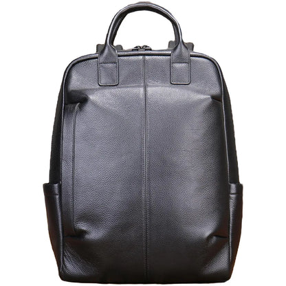 Men's Genuine Leather Backpack – Large Capacity Laptop Bag