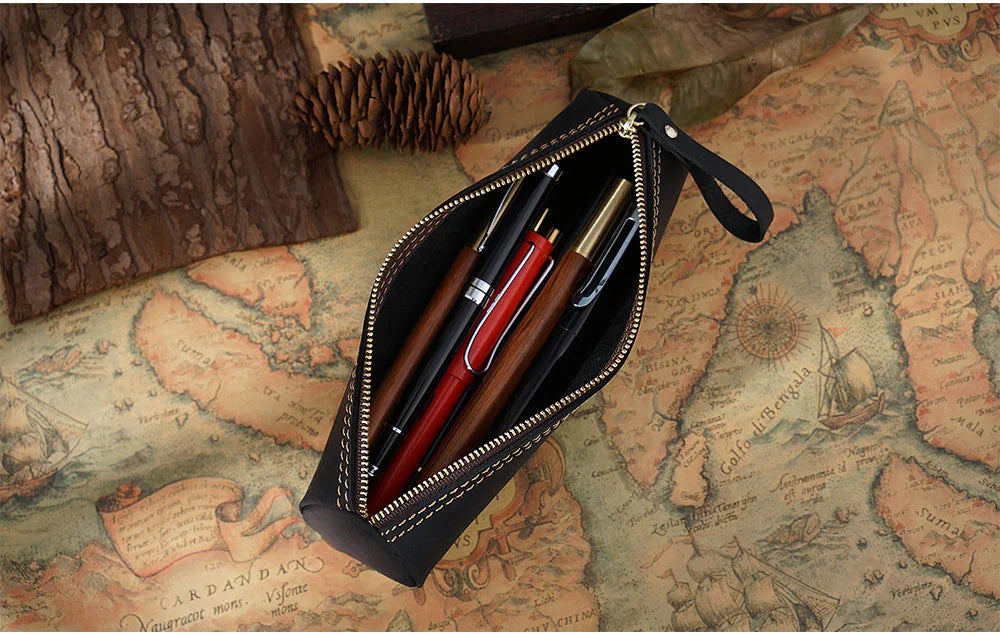 Handmade Genuine Leather Pen Pouch