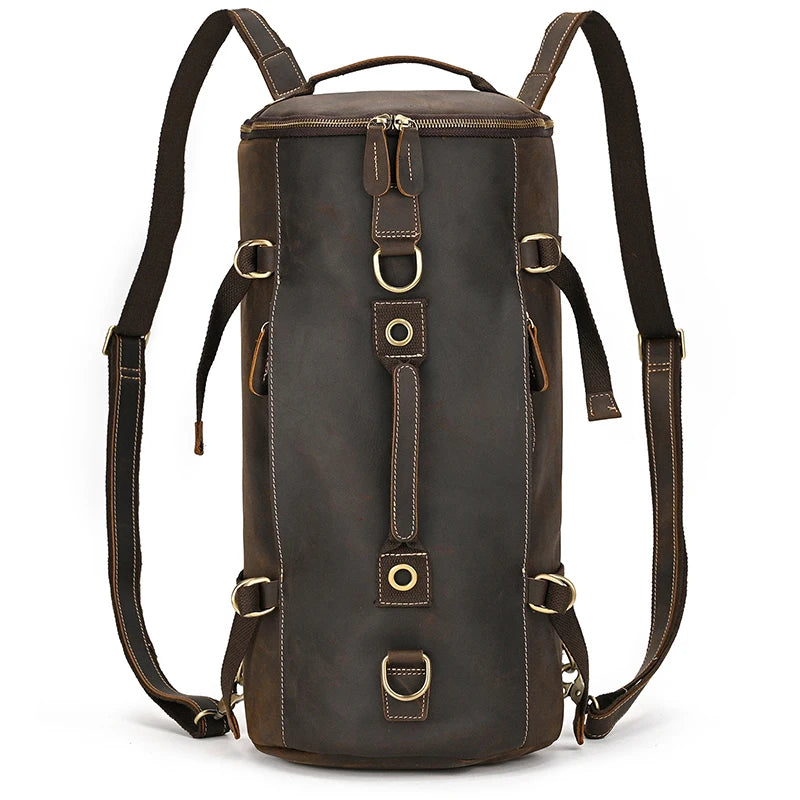 Vintage Leather Backpack / Duffle Bag For Men