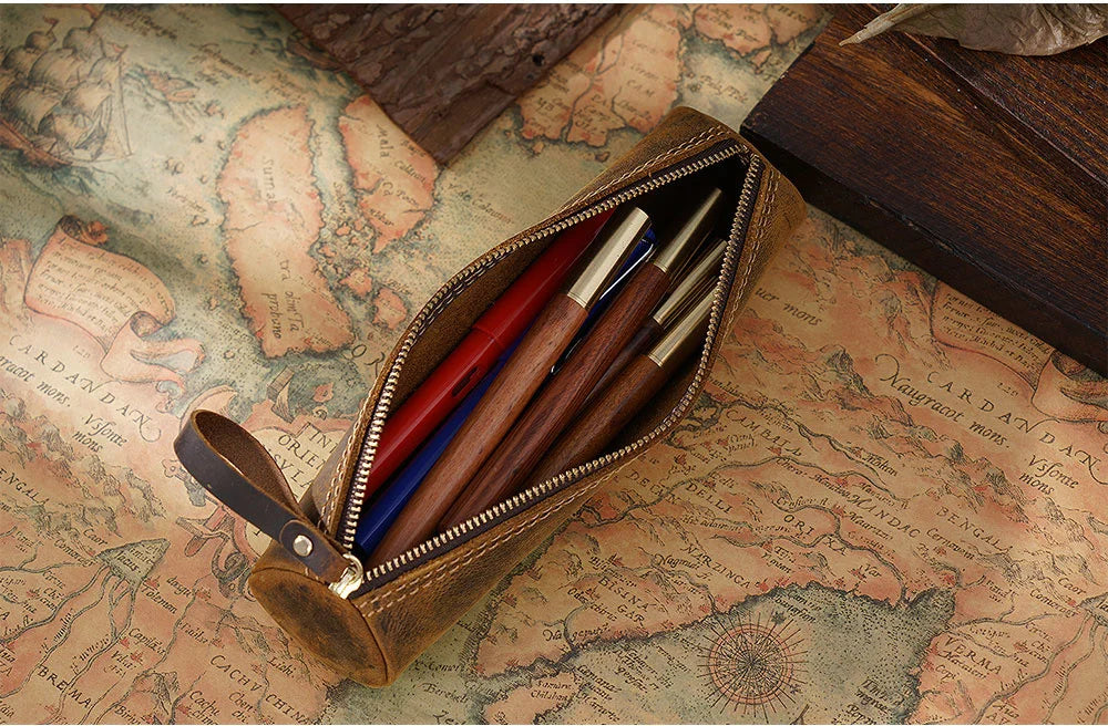 Handmade Genuine Leather Pen Pouch