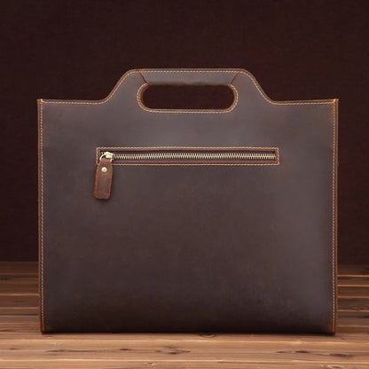 Vintage leather business briefcase for men