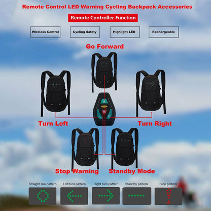 Versatile Bicycle Bag with LED Turn Signal Lights for Cycling Safety | Ideal for Cycling, Hiking & Camping