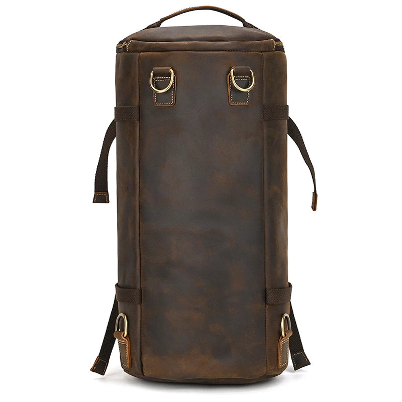 Vintage Leather Backpack / Duffle Bag For Men