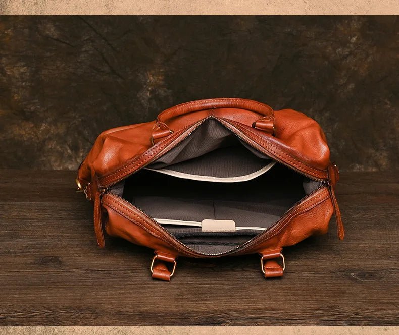 Genuine Leather Travel Bag for Men and Women