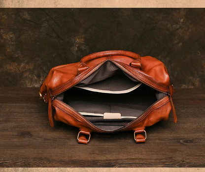 Genuine Leather Travel Bag for Men and Women