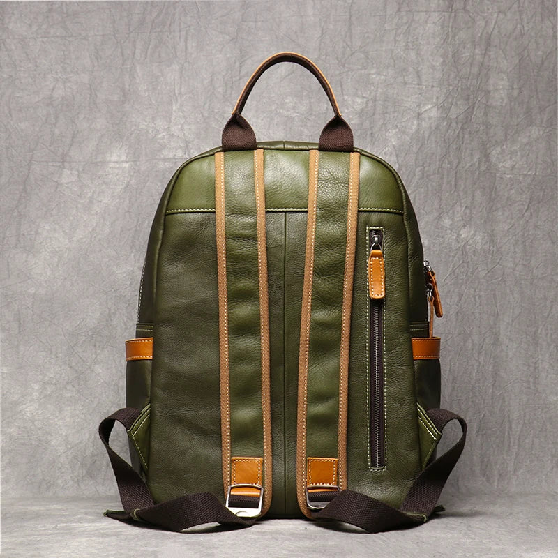 Men's Genuine Leather Travel Backpack