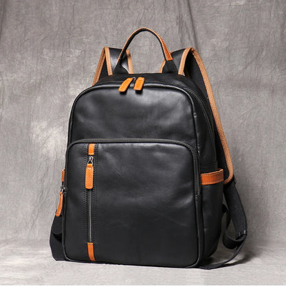 Men's Genuine Leather Travel Backpack