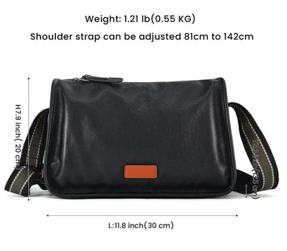 Genuine Leather Crossbody Satchel for Travel, Work & Business