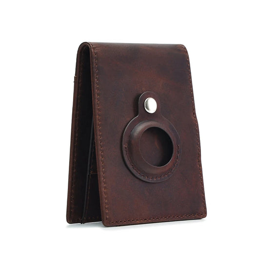 Brown leather wallet with an elegant and practical design, ideal for daily use and organizing cards and money.
